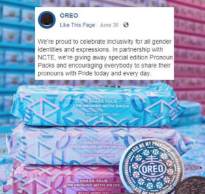 Oreos indoctrinate kids about trans pronouns